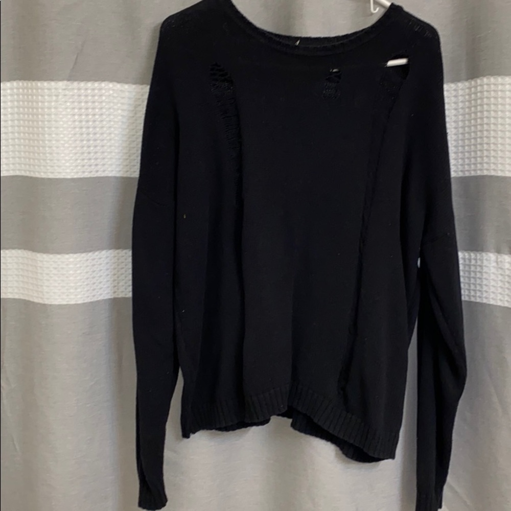 Black distresses sweater